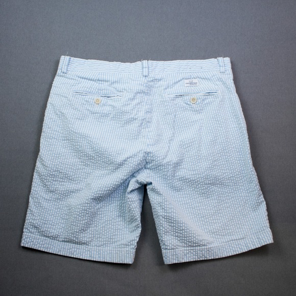 Vineyard Vines Seersucker Shorts Stripe Blue Men's Breaker 34 Preppy Nautical - Picture 3 of 8
